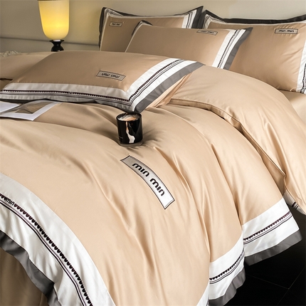 91家纺网 家纺一手货源 找家纺 （总）DC 2024新款60支B类全棉长绒棉刺绣四件套--心愿