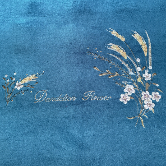 91家纺网 家纺一手货源 找家纺 金米诺 2024新款绣花牛奶绒四件套 麦穗-藏蓝色