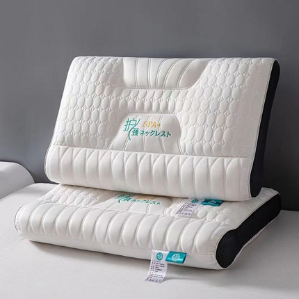 佳尚枕芯 2025新款护颈助睡眠枕芯SPA乳胶反牵引枕枕头枕芯 黑色中枕48x74cm/只