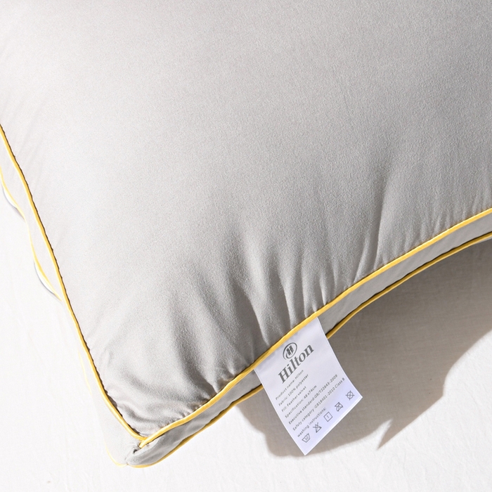 91家纺网 家纺一手货源 找家纺 佳尚枕芯 2025新款烫钻酒店枕舒适柔软羽丝绒枕头枕芯 灰色-低枕