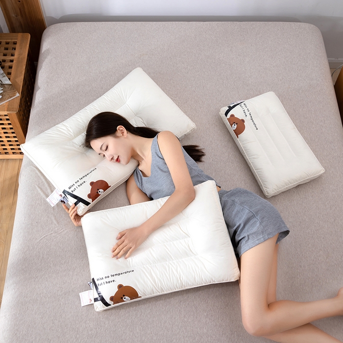 91家纺网 家纺一手货源 找家纺 佳尚枕芯 2025新款枕芯 A类无荧光全棉A+熊儿童酒店低枕头枕芯 全棉小熊儿童枕 30x50cm/只