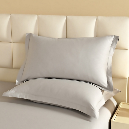元元被芯 2025款纯色全丝光-全精梳高密纺-铂金A类全棉枕套 雅典灰