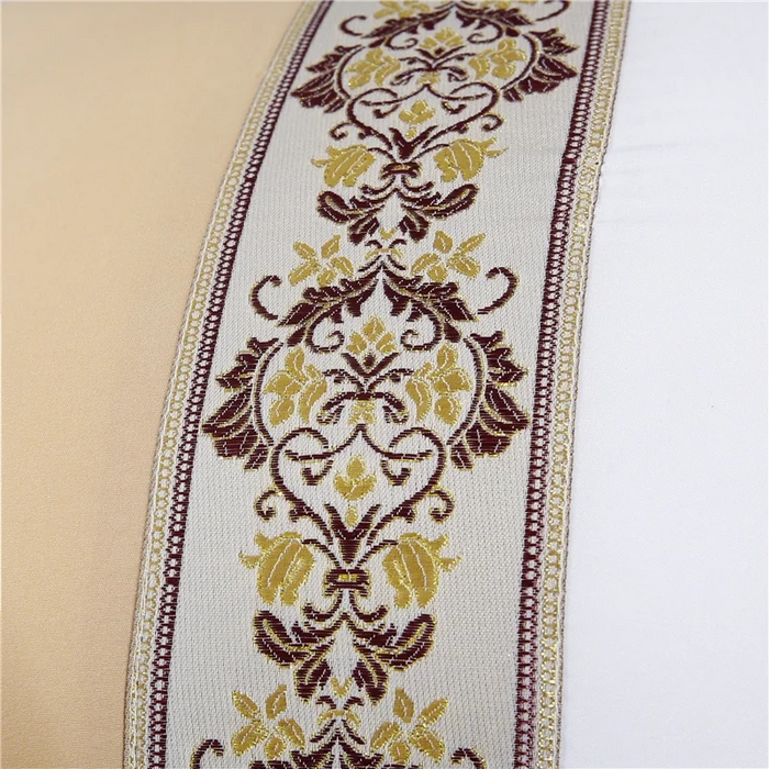 91家纺网 家纺一手货源 找家纺 佳尚枕芯 2025新款高端欧式酒店枕立体拼色刺绣羽丝绒酒店枕芯枕头 欧式浅黄48x74cm高枕