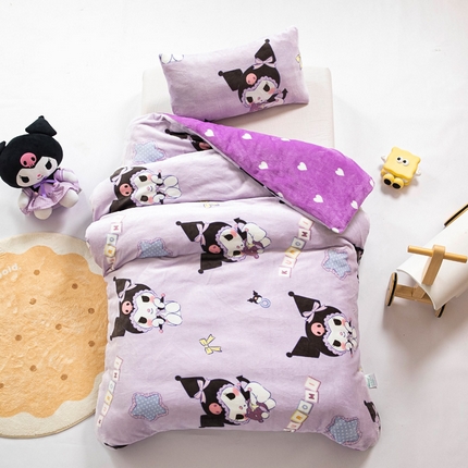 91家纺网 家纺一手货源 找家纺 （总）鱼宝 2024正版授权三丽鸥牛奶绒幼儿园三件套