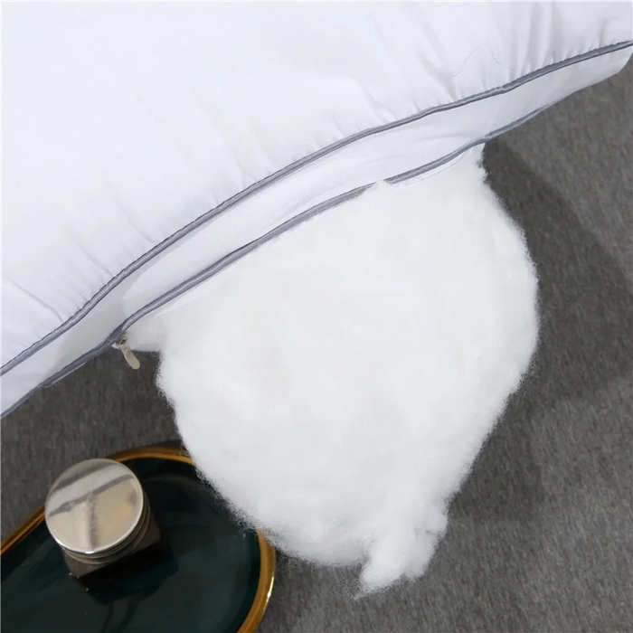 91家纺网 家纺一手货源 找家纺 佳尚枕芯 2025新款高端欧式酒店枕立体拼色刺绣羽丝绒酒店枕芯枕头 欧式淡蓝48x74cm低枕