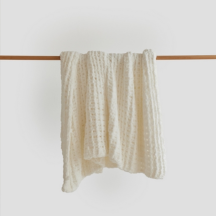 91家纺网 家纺一手货源 找家纺 （总）暖绵绵 2025新款半边绒华夫格软糯针织毯-法格里（最低零售价147）