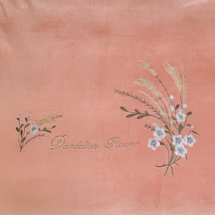 91家纺网 家纺一手货源 找家纺 金米诺 2024新款绣花牛奶绒四件套 麦穗-藕粉