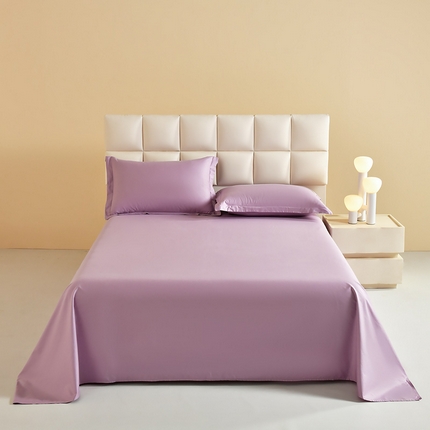 元元被芯 2025款纯色全丝光-全精梳高密纺-铂金A类全棉单床单 紫色