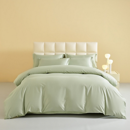 元元被芯 2025款纯色全丝光-全精梳高密纺-铂金A类全棉四件套 森林绿