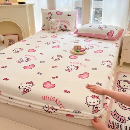 （总）博雅 2024新款三丽鸥牛奶绒小版床笠系列