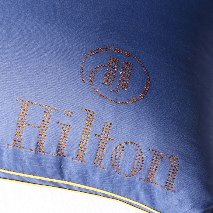 91家纺网 家纺一手货源 找家纺 佳尚枕芯 2025新款烫钻酒店枕舒适柔软枕头枕芯 深蓝-低枕