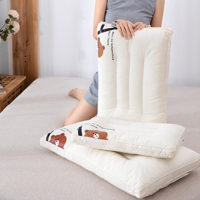 91家纺网 家纺一手货源 找家纺 佳尚枕芯 2025新款枕芯 A类无荧光全棉A+熊儿童酒店低枕头枕芯 全棉小熊儿童枕 30x50cm/只