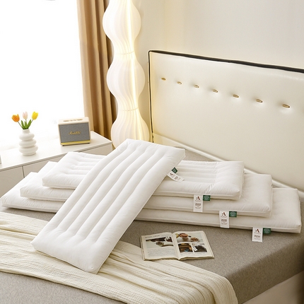 （总）织布人 2024新款枕芯全棉A类亲子双人枕低枕矮枕夫妻情侣长枕头枕芯