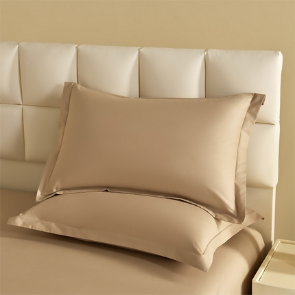 元元被芯 2025款纯色全丝光-全精梳高密纺-铂金A类全棉枕套 杏色