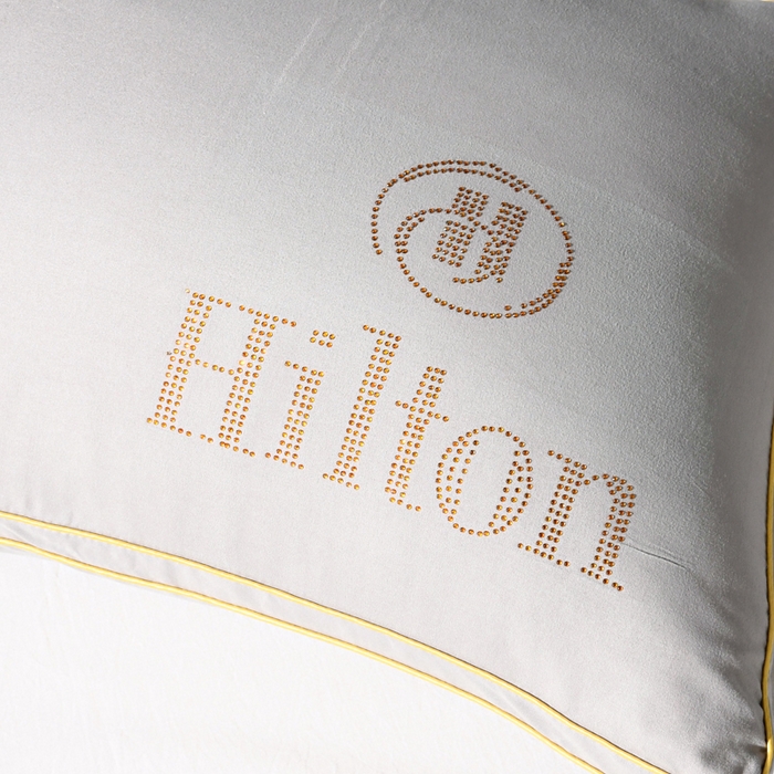 91家纺网 家纺一手货源 找家纺 佳尚枕芯 2025新款烫钻酒店枕舒适柔软羽丝绒枕头枕芯 灰色-中枕