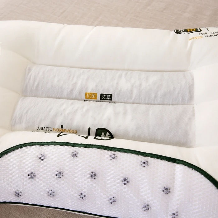 91家纺网 家纺一手货源 找家纺 佳尚枕芯 2025新款艾草抗菌决明子磁疗定型护颈枕枕头枕芯 米白48x74cm/只 中枕 