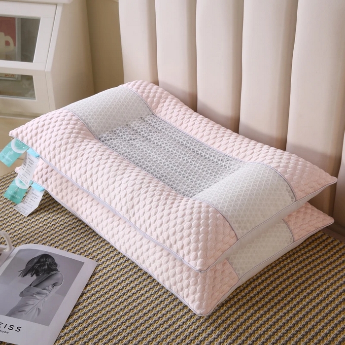 91家纺网 家纺一手货源 找家纺 佳尚枕芯 2025新款3D凉豆豆护颈椎枕头酒店助睡眠决明子枕芯感豆豆低枕枕头枕芯 粉色48x74cm/只