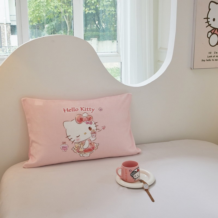 91家纺网 家纺一手货源 找家纺 蘭菲家纺 2024新款牛奶绒卡通三丽鸥单品枕套 向往