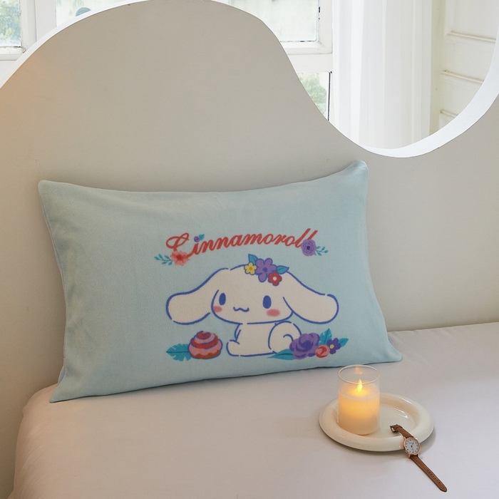 91家纺网 家纺一手货源 找家纺 蘭菲家纺 2024新款牛奶绒卡通三丽鸥单品枕套 泡芙