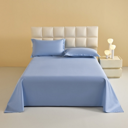 元元被芯 2025款纯色全丝光-全精梳高密纺-铂金A类全棉单床单 雾蓝