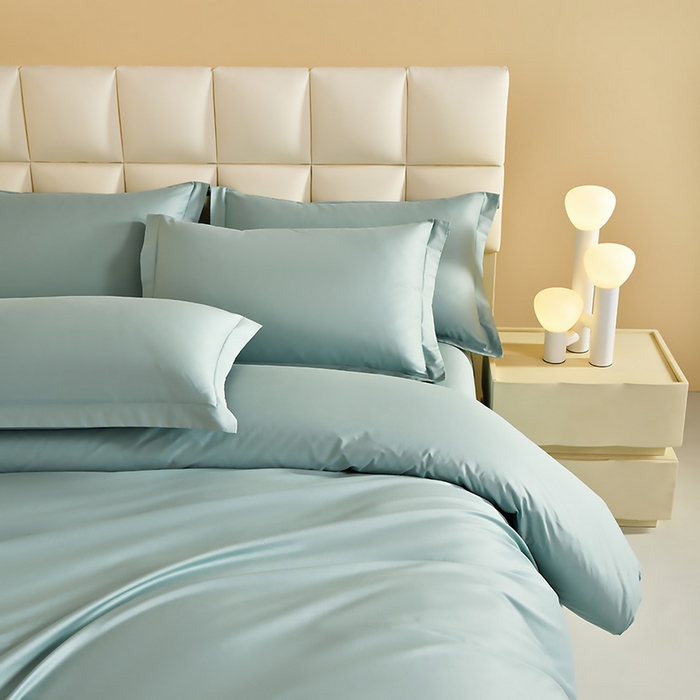 91家纺网 家纺一手货源 找家纺 元元被芯 2025款纯色全丝光-全精梳高密纺-铂金A类全棉单被套 宝石蓝