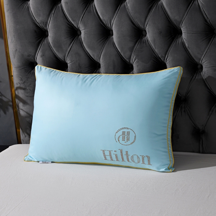 91家纺网 家纺一手货源 找家纺 佳尚枕芯 2025新款烫钻酒店枕舒适柔软枕头枕芯 天蓝色-高枕