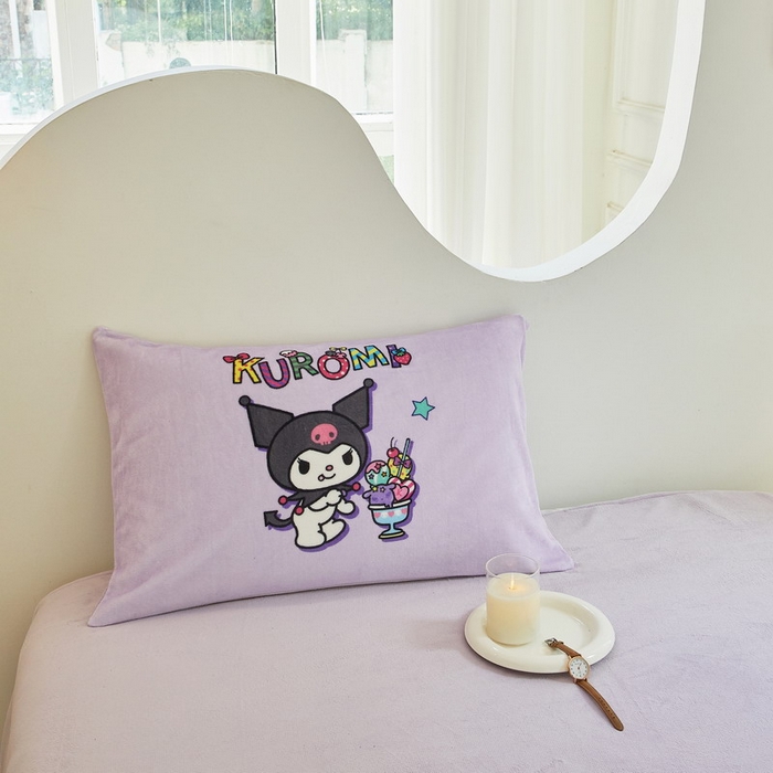 91家纺网 家纺一手货源 找家纺 蘭菲家纺 2024新款牛奶绒卡通三丽鸥四件套 果茶