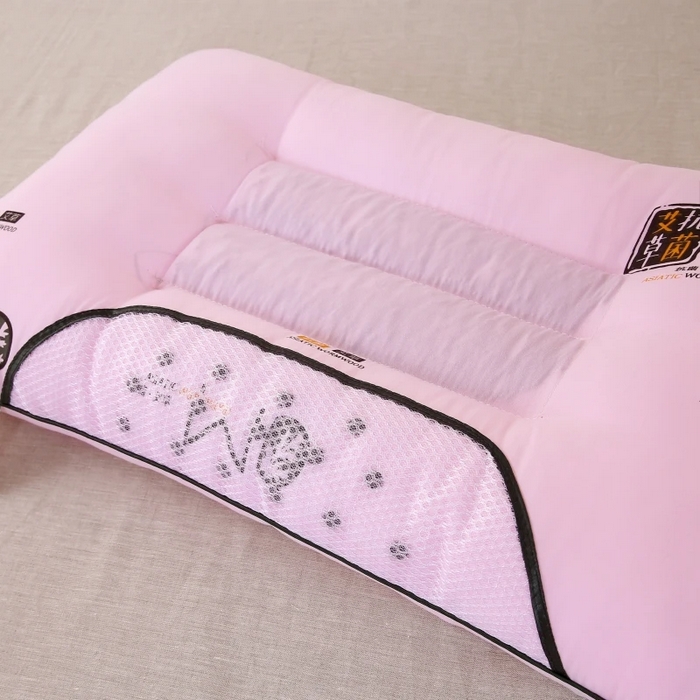 91家纺网 家纺一手货源 找家纺 佳尚枕芯 2025新款艾草抗菌决明子磁疗定型护颈枕枕头枕芯 粉色48x74cm/只 低枕