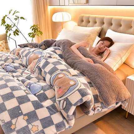 南北家居 2024新款AB版雪花绒羊羔绒冬被被子被芯 宇航员