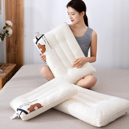 91家纺网 家纺一手货源 找家纺 （总）佳尚枕芯 2025新款枕芯 A类无荧光全棉A+熊儿童酒店低枕头枕芯,全棉小熊儿童枕 30x50cm/只,全棉小熊学生枕 40x60cm/只,全棉小熊成人款 48x74cm/只