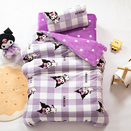 91家纺网 家纺一手货源 找家纺 （总）鱼宝 2024正版授权三丽鸥牛奶绒幼儿园三件套