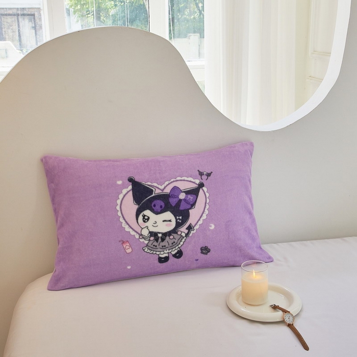 91家纺网 家纺一手货源 找家纺 蘭菲家纺 2024新款牛奶绒卡通三丽鸥单品枕套 巴库奶油