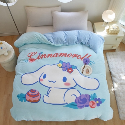 蘭菲家纺 2024新款牛奶绒卡通三丽鸥单品被套 泡芙