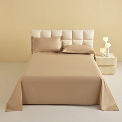 元元被芯 2025款纯色全丝光-全精梳高密纺-铂金A类全棉单床单 杏色