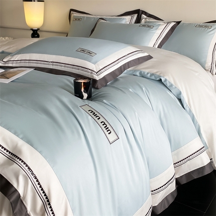 91家纺网 家纺一手货源 找家纺 （总）DC 2024新款60支B类全棉长绒棉刺绣四件套--心愿