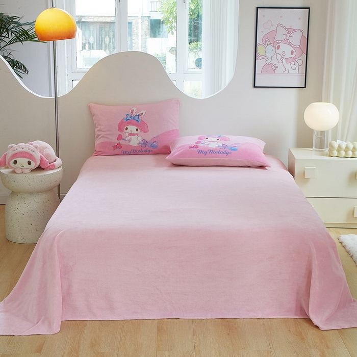 91家纺网 家纺一手货源 找家纺 蘭菲家纺 2024新款牛奶绒卡通三丽鸥四件套 去约会