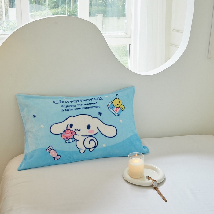 91家纺网 家纺一手货源 找家纺 蘭菲家纺 2024新款牛奶绒卡通三丽鸥单品枕套 小吃货