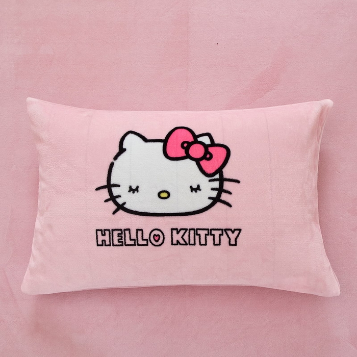 91家纺网 家纺一手货源 找家纺 蘭菲家纺 2024新款牛奶绒卡通三丽鸥四件套 粉系