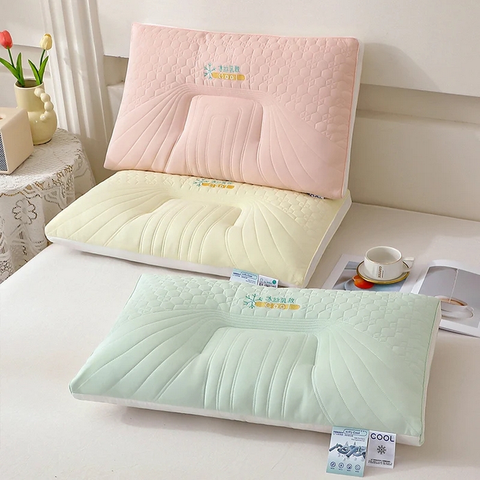 91家纺网 家纺一手货源 找家纺 （总）佳尚枕芯 2025新款简约纯色冰丝乳胶枕枕头枕芯