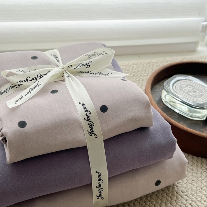 91家纺网 家纺一手货源 找家纺 一比一家纺 2025新款全棉母婴级抗菌有氧全棉双层纱亲肤全棉小清新印花三件套四件套 芋泥啵啵