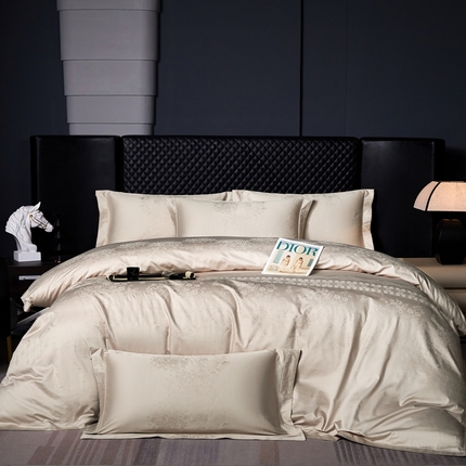 91家纺网 家纺一手货源 找家纺 （总）淳绵家居 2024新款50*50S双股长绒棉大版定位提花四件套