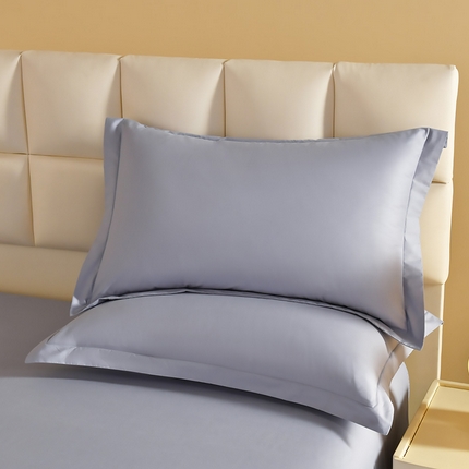 元元被芯 2025款纯色全丝光-全精梳高密纺-铂金A类全棉枕套 轻松灰