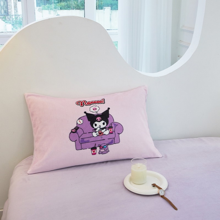 91家纺网 家纺一手货源 找家纺 蘭菲家纺 2024新款牛奶绒卡通三丽鸥四件套 星期天