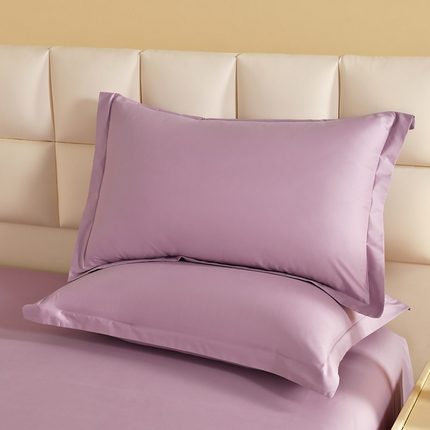 元元被芯 2025款纯色全丝光-全精梳高密纺-铂金A类全棉枕套 紫色