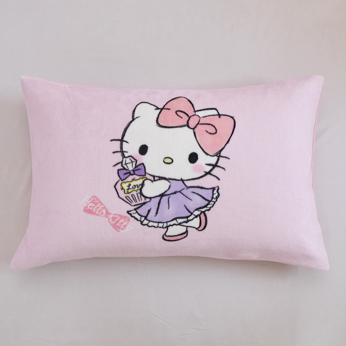 91家纺网 家纺一手货源 找家纺 蘭菲家纺 2024新款牛奶绒卡通三丽鸥单品枕套 咪咪