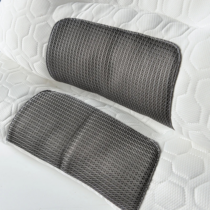 91家纺网 家纺一手货源 找家纺 佳尚枕芯 2025新款大豆乳胶+针织棉spa枕 单人枕芯 枕头 护颈枕 SPA按摩功能灰色中枕48x74cm /只