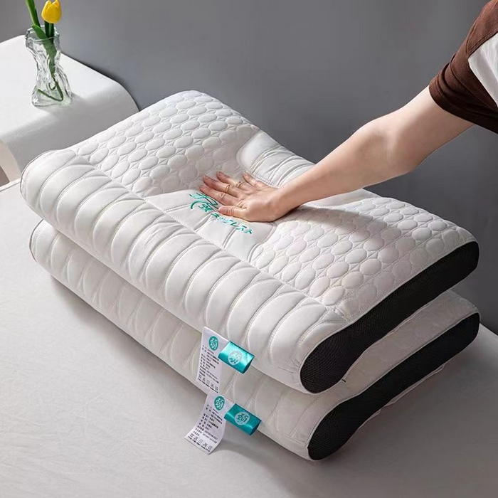 91家纺网 家纺一手货源 找家纺 佳尚枕芯 2025新款护颈助睡眠枕芯SPA乳胶反牵引枕枕头枕芯 黑色低枕48x74cm/只