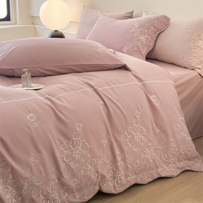 91家纺网 家纺一手货源 找家纺 艾莱家纺 2024新款A类新疆长绒棉加厚柔顺磨毛四件套-烂漫花开（风格二） 花开烂漫-戴安娜