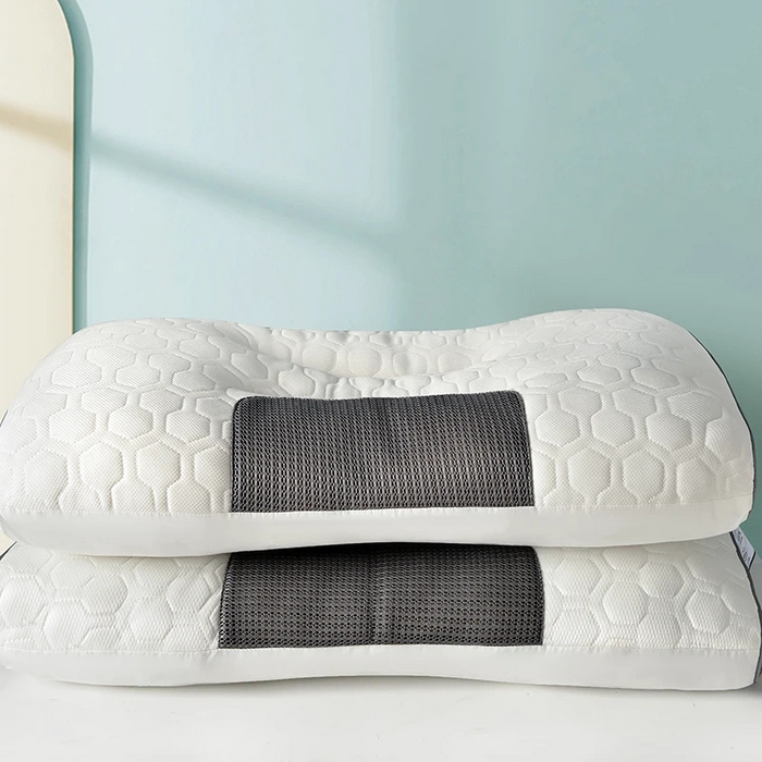 91家纺网 家纺一手货源 找家纺 佳尚枕芯 2025新款大豆乳胶+针织棉spa枕 单人枕芯 枕头 护颈枕 SPA按摩功能灰色中枕48x74cm /只