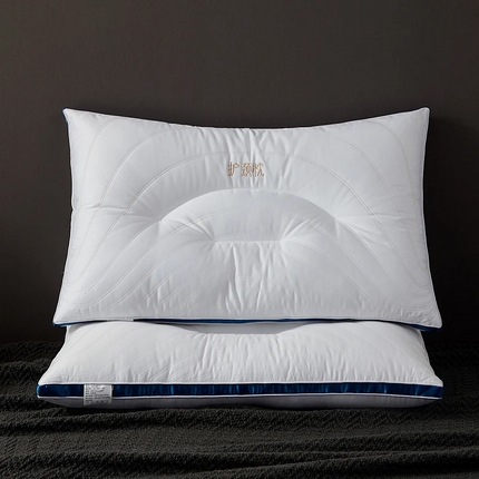 佳尚枕芯 2025新款全棉纯棉保健护颈枕枕头枕芯 全棉保健护颈枕时尚蓝48x74cm/只